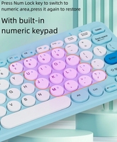Penjualan laris Kombo Keyboard nirkabel 2.4G desain Mini ergonomis portabel antarmuka USB mendukung semua komputer 78 tombol