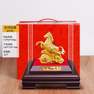 Regalos de oficina de primera calidad para empresas, bancos y seguros, adornos del año del caballo dorado, venta al por mayor de fábrica - Product Image 5
