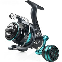Moulinets de pêche à la ligne DK Pro Series pour gauchers, rapport de transmission 5.2:1, cadre entièrement métallique, résistance maximale de 4-10 kg, moulinet de pêche en eau courante/rivière