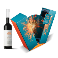 Maßgefertigte Luxus-Wein-Geschenkbox aus Karton für Einzelne Weinflasche Holz-Karton-Verpackung