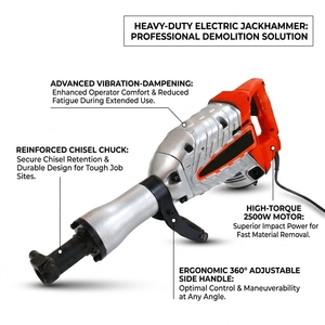 <span class=keywords><strong>Martillo</strong></span> <span class=keywords><strong>Demoledor</strong></span> Eléctrico de 1500w y 4000bpm, 220V, Rompedor de Concreto, Portátil, con Motor de Escobillas, Taladro <span class=keywords><strong>Demoledor</strong></span> Eléctrico - Product Image 2