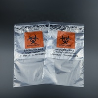 Sacs de transport de spécimens médicaux en plastique LDPE transparent personnalisés, refermables, type kangourou, pour hôpitaux