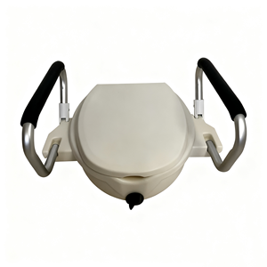 Sedile del water rialzato con supporto per la toilette per anziani e disabili - Product Image 1