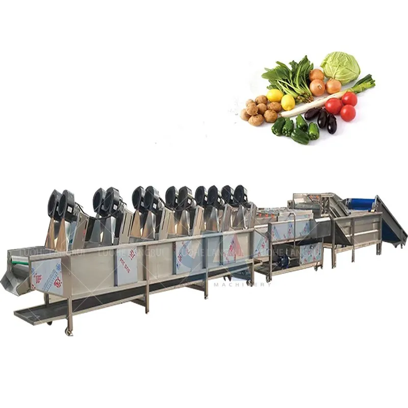 Línea de envasado de lavado de ensalada de verduras/Línea de procesamiento de verduras y frutas/Línea de producción de verduras congeladas