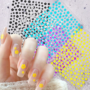 Autocollants pour ongles en gros, motifs floraux, décoratifs pour manucure DIY, collection été - Product Image 1