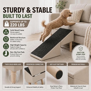 Pet Stairs Luxury Modern Solid Dog Stairs Senior Dog Slopes Folding Pet Bed Steps Small Dog Climbing <b>Ladders</b> Living Room - Product Image 5