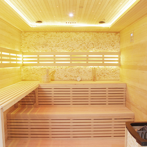 Sauna à vapeur humide en bois massif de pruche Helius HL-NEW 1102M, panneau de commande informatisé, fenêtres de transom, capacité de 4 à 6 personnes, traditionnel - Product Image 5