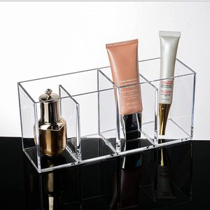 Acrylic Four Compartment Storage <b>Box</b> Transparent <b>Makeup</b> Organizer For Eyebrow Pencils Brushes Stationery Holder - Product Image 2