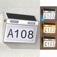 Lampe murale extérieure DIY à combinaison libre, étanche IP65, à LED solaire, pour enseigne d'adresse de maison, éclairage décoratif