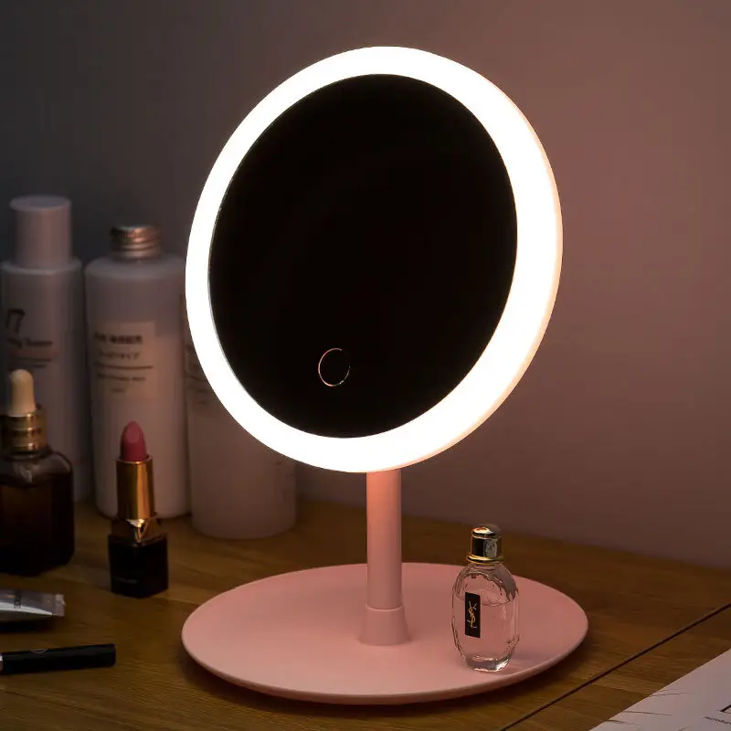 MU, iluminación de mesa cosmética portátil Flexible, espejo de aumento 5X, espejo de maquillaje Led para baño y dormitorio con luces LED