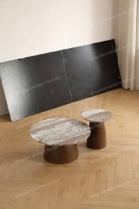 Moderne Nordic Stijl Ronde Salontafel Met Fantasie Bruin Marmer Eetkamer Woonkamer Set Voor Hotels Villa 'S - Product Image 4