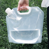 Vente en gros en stock sac d'emballage transparent de conteneur de stockage d'eau d'urgence liquide 3l 5l pochette à bec debout avec poignée