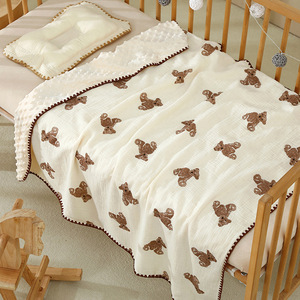 Coperte per Neonati con Stampa a Doppio Strato e Retro Punteggiato, Morbide Coperte per Bambini - Product Image 1