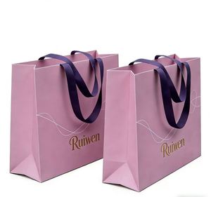 Sacs en papier épais personnalisés avec logo pour magasins de vêtements et de chaussures, emballages de luxe avec poignées, vente en gros directe usine - Product Image 3