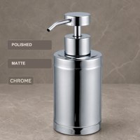 304 스테인리스 스틸 액체 비누 디스펜서 210ml 광택 무광 크롬 28mm 2CC 로션 펌프 (욕실 공급업체용)