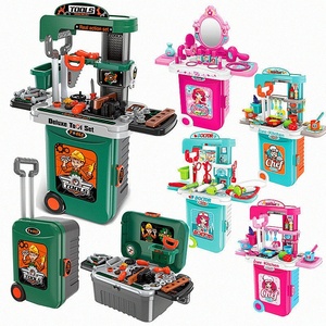 Coffret de rangement pour outils de <span class=keywords><strong>cuisine</strong></span> en plastique, perceuse électrique, jouet éducatif STEM, jeu d'imitation, cadeau pour tout-petits garçons et filles - Product Image 1