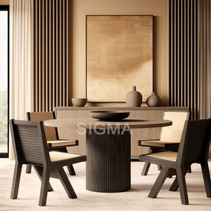 Set da Pranzo Premium in Legno Massello - <span class=keywords><strong>Tavolo</strong></span> <span class=keywords><strong>e</strong></span> <span class=keywords><strong>Sedie</strong></span> Moderne per Sala da Pranzo Familiare - Product Image 2