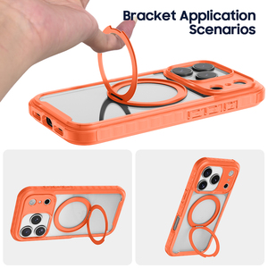 Carcasa Magnética Delgada al por Mayor con Anillo para iPhone 17 Pro Max, Naranja Translúcido, Funda Antigolpes - Product Image 2
