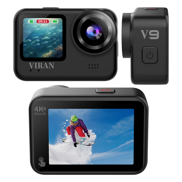 Patent Design OEM Customizacion HD Vlogging Camera 2.0" Touchscreen Selfie Axis EIS Anti-shake Portable Waterproof 4K Digicam V9