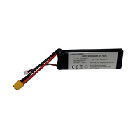 بطارية ليثيوم خفيفة الوزن للغاية قابلة للتخصيص 2S 7.4V 3000mAh 60C مع علبة صلبة لمركبات التحكم عن بعد (RC) مثل السيارات والشاحنات والدبابات وطائرات FPV