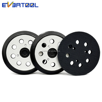 EVERTOOL Plaque de support en aluminium pour ponceuse orbitale 125 mm, patin de ponçage auto-agrippant à fixation rapide avec 8 trous