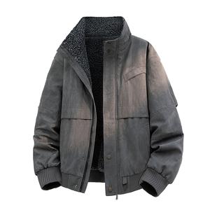 <span class=keywords><strong>M</strong></span>-4XL 男士秋冬新款飞行员夹克立领加厚双面穿街头服饰心形图案 - Product Image 2