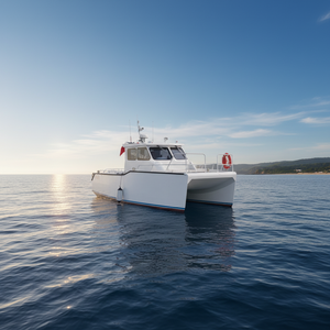Catamaran à moteur en aluminium haute vitesse de 32,5 pieds, bateau hors-bord rapide de 25 nœuds, avec deux moteurs de 150 CV, bateau en alliage pour le charutage commercial - Product Image 3