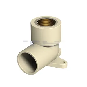 Manufacturer High Quality CPVC CTS Pipe Fittings Water Supply ASTM D2846 CPVC Drop Ear 90 Degree Elbow Brass Threaded 3 Ears FPT