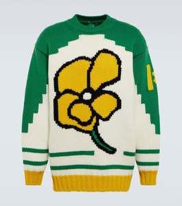 2023 personalizado OEM y ODM Intarsia Jersey de punto de manga larga cuello redondo suéter de lana - Product Image 6