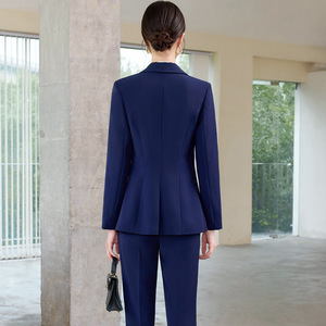 Women's Professional Black Suit <b>Set</b> Autumn Slim Fit <b>Office</b> Lady Anti-Wrinkle Polyester Full Sleeve - Product Image 4