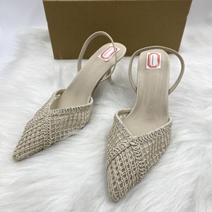 Nouvelles mules élégantes pour femme ZA Style Espagne, en maille tressée <span class=keywords><strong>beige</strong></span>, à bout pointu, <span class=keywords><strong>talon</strong></span> <span class=keywords><strong>aiguille</strong></span> et bride arrière, chaussures de soirée - Product Image 4