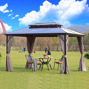 Pabellón de Aluminio para Exteriores, Resistente a la Lluvia, con Techo para Protección Solar, Ideal para Jardín, Patio o Terraza - Product Image 1