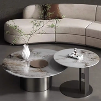 Tables basses modernes d'hôtel d'acier inoxydable noir blanc pour le salon