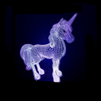Lampe 3D LED en acrylique personnalisé, veilleuse intelligente, tactile, à couleurs changeantes, lampe de Table, Illusion optique, décoration, 5 pièces