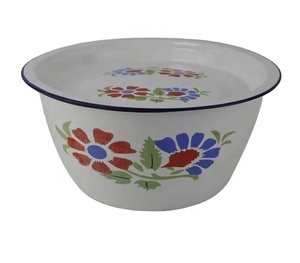 Conjunto de utensílios de mesa esmaltados para salada, tigela de esmalte para cozinha e utensílios de salada com tampa - Product Image 2