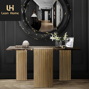 Table de couloir en acier inoxydable, <span class=keywords><strong>console</strong></span> montante en <span class=keywords><strong>marbre</strong></span> <span class=keywords><strong>noir</strong></span>, style moderne, pour salon, offre spéciale, - Product Image 1