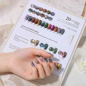 Vernis à ongles gel effet œil de chat 5D Aurora Cut Diamond, sans HEMA/TPO, 20 couleurs, gel UV magnétique œil de chat, qualité salon - Product Image 2