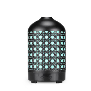 Diffuseur d'arômes créatif en fer forgé, humidificateur d'huiles essentielles portable pour intérieur, 100 ml, avec lumière LED, noir - Product Image 1