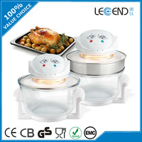 Friteuse à air en verre avec bol transparent 12L, four à convection 1500W, cuisson sans huile, cuisson visible, nettoyage facile, commande manuelle