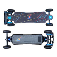 Planche à roulettes électrique programmable Flipsky Top Speed, durable, en fibre de verre, noire, écologique, avec éclairage