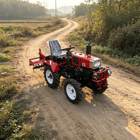 Mini Tractor Diésel de 12HP, 15HP, 18HP con Cultivador Rotatorio y Sembradora, Aprobado por la CE