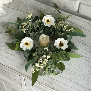 Couronne de fleurs artificielles de marguerites de Pâques en plastique de haute qualité, style campagnard, pour mariage, <span class=keywords><strong>anniversaire</strong></span>, décoration intérieure - Product Image 1