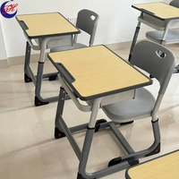 Bureaux et chaises d'école à hauteur réglable au design moderne pour salle de classe, table en métal, chaise d'élève, mobilier scolaire