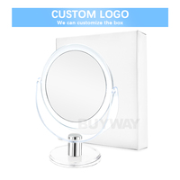 Logo personnalisé Grand miroir de bureau double face à 360 degrés Rasage portable Miroir design de cosmétiques de beauté mignons Espejo De Vanidad