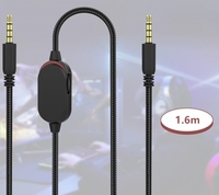 Câble auxiliaire de remplacement 3,5 mm vers 3,5 mm avec contrôle du volume pour casque de jeu détachable AW720H AW920H AW310H AW510H 988 95AF