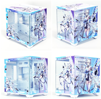 Caja de Ordenador de Escritorio para Juegos NPC NEXUS Theme Mini-ITX Vertical de Aleación de Aluminio con Panel Lateral Transparente y Diseño Personalizable