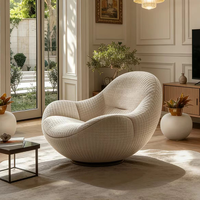 Canapé ballon design, siège rotatif, fauteuil tendance en velours teddy, surdimensionné, inclinable, élégant, décoration d'intérieur