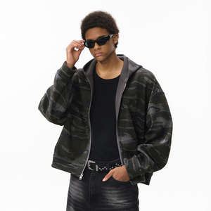 Sudaderas con <span class=keywords><strong>Capucha</strong></span> para Hombre, 260GSM, Poliéster y Algodón Grueso, Sudaderas con <span class=keywords><strong>Capucha</strong></span> de Camuflaje, Sudaderas Personalizadas, Sudaderas Cortas Holgadas de Doble Capa - Product Image 2