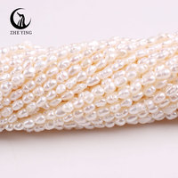 Perles d'eau douce de culture 3A en forme de riz pour la fabrication de bijoux, collier et bracelet, vente en gros