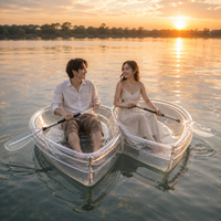 Kayak gonflable transparent en PVC en forme de cœur pour deux personnes, idéal pour la location en resort, les lacs, les plages et les parcs aquatiques (OEM/ODM)